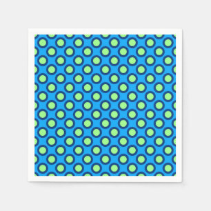 Serviette En Papier Points tournés rétros, bleu et vert