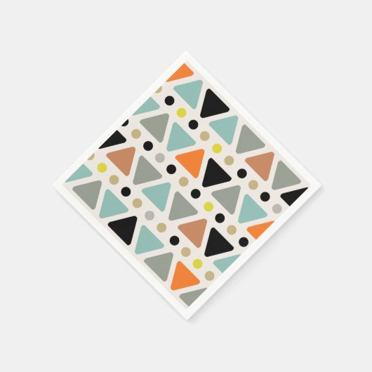 Serviette En Papier Points Triangles modernes du milieu du siècle colo (Coin)