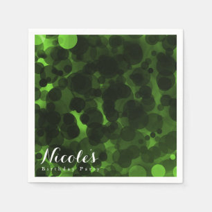Serviette En Papier Points verts et noirs Fête Moderne Chic sur mesure