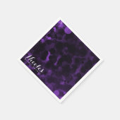 Serviette En Papier Points violets et noirs Chic moderne Party Custom  (Coin)