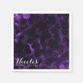 Serviette En Papier Points violets et noirs Moderne Chic Party Personn (Devant)