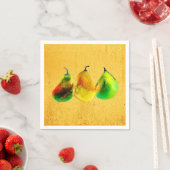 Serviette En Papier Poire aquarelle vert fruits serviettes (En situation)