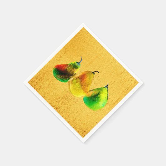 Serviette En Papier Poire aquarelle vert fruits serviettes (Coin)