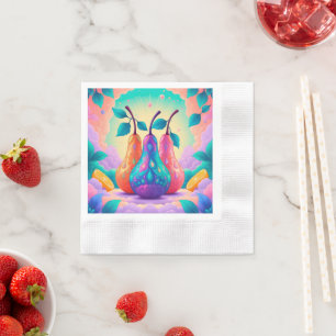 Serviette En Papier Poire colorée