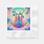 Serviette En Papier Poire colorée (Devant)