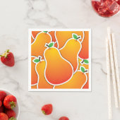 Serviette En Papier Poire orange funky (En situation)