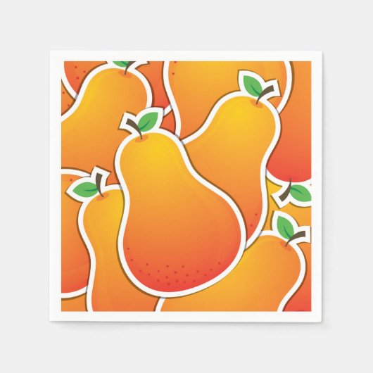 Serviette En Papier Poire orange funky (Devant)