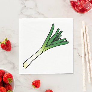 Serviette En Papier Poireau vert simple légume