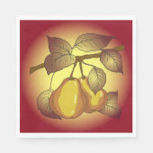 Serviette En Papier Poires Sur Un Arbre (Devant)