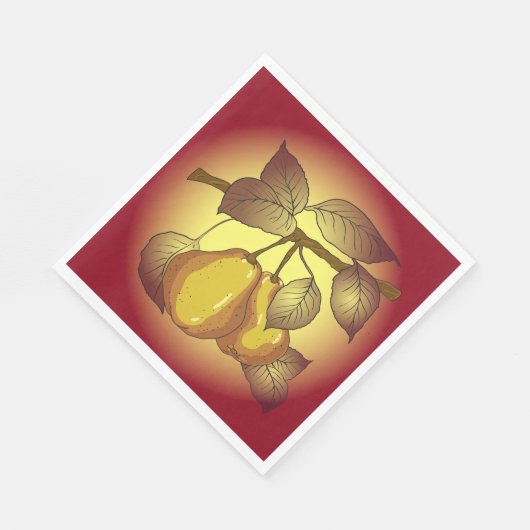 Serviette En Papier Poires Sur Un Arbre (Coin)