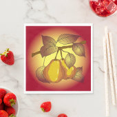 Serviette En Papier Poires Sur Un Arbre