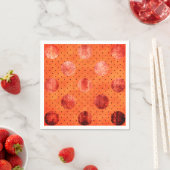 Serviette En Papier Pois à points orange et cuivre (En situation)