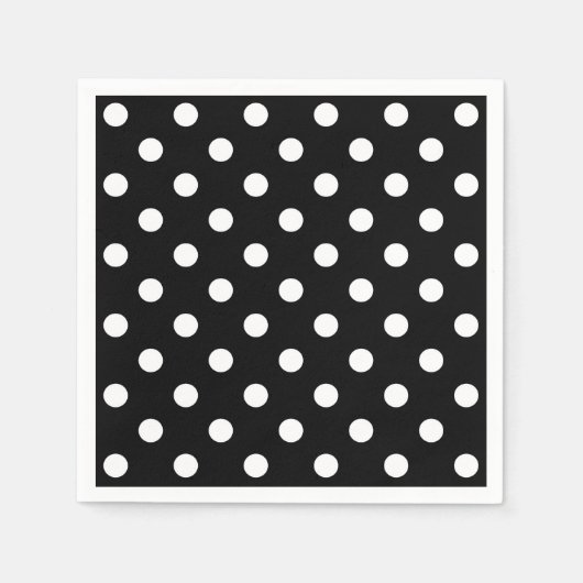 Serviette En Papier Pois Arrière - plans noirs (Devant)