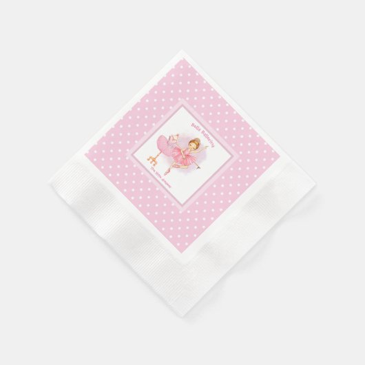 Serviette En Papier Pois Ballerina rose blanc (Coin)