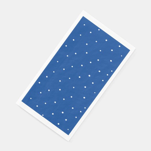Serviette En Papier Pois blancs mignons avec arrière - plan bleu (Coin)