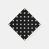 Serviette En Papier Pois blancs rétro en noir (Coin)