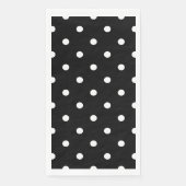 Serviette En Papier Pois blancs rétro en noir (Devant)