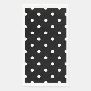 Serviette En Papier Pois blancs rétro en noir