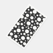 Serviette En Papier Pois blancs sur noir | (Coin)