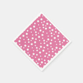 Serviette En Papier Pois blancs sur rose foncé (Coin)
