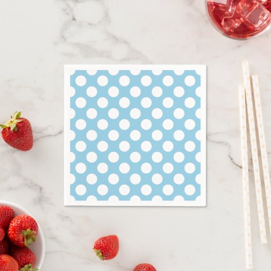 Serviette En Papier Pois Bleus, Motif Pointe Polka, Points, Pointe (En situation)