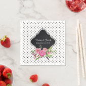 Serviette En Papier Pois chic et Mariage de pivoines Napkin (En situation)