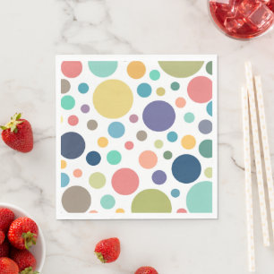 Serviette En Papier Pois colorés