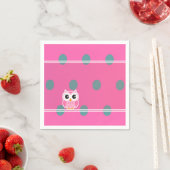 Serviette En Papier Pois cool tendance avec chouette (En situation)