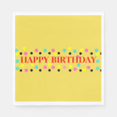 Serviette En Papier Pois d'anniversaire Jaune ensoleillé (Devant)