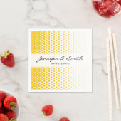 Serviette En Papier Pois de citron profond Blanc moderne (En situation)