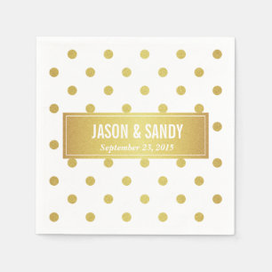 Serviette En Papier Pois de la Parties scintillant d'or moderne