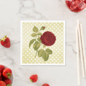 Serviette En Papier Pois de parchemin de rose rouge antique (En situation)