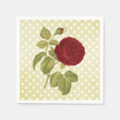 Serviette En Papier Pois de parchemin de rose rouge antique (Devant)