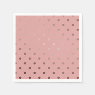 Serviette En Papier pois élégants faux rose or rose