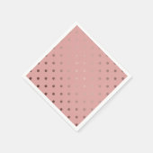 Serviette En Papier pois élégants faux rose or rose (Coin)