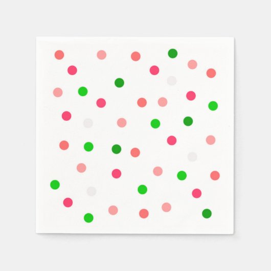 Serviette En Papier Pois en couleur pastèque (Devant)
