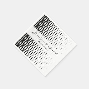 Serviette En Papier Pois noir blanc moderne