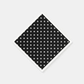 Serviette En Papier Pois noir et blanc (Coin)