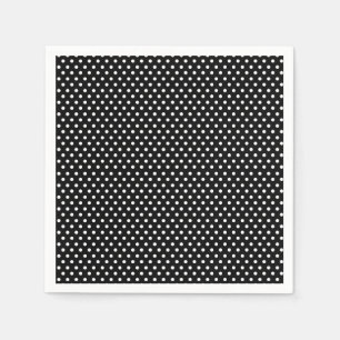 Serviette En Papier Pois noir et blanc rétro