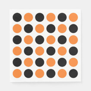 Serviette En Papier Pois noir et orange