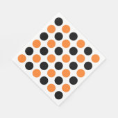 Serviette En Papier Pois noir et orange (Coin)