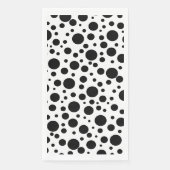 Serviette En Papier Pois noirs en blanc | (Devant)