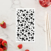 Serviette En Papier Pois noirs en blanc | (En situation)
