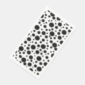 Serviette En Papier Pois noirs en blanc | (Coin)