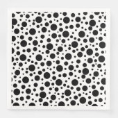 Serviette En Papier Pois noirs en blanc | (Devant)
