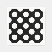 Serviette En Papier Pois noirs et blancs, Motif Polka (Devant)