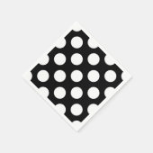Serviette En Papier Pois noirs et blancs, Motif Polka (Coin)