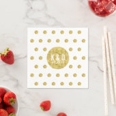 Serviette En Papier Pois or simple Mariage moderne (En situation)