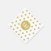 Serviette En Papier Pois or simple Mariage moderne (Coin)