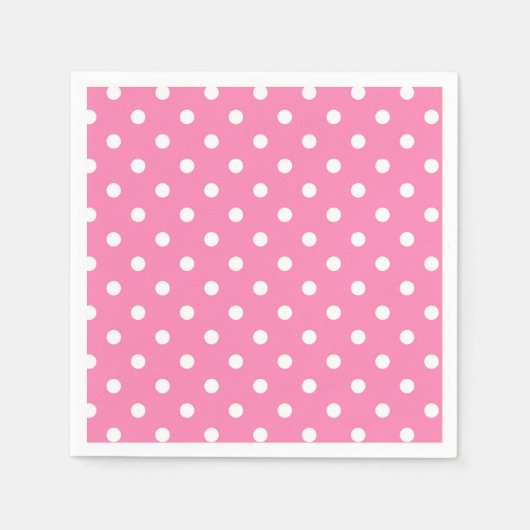 Serviette En Papier Pois rose et blanc Dot Anniversaire (Devant)